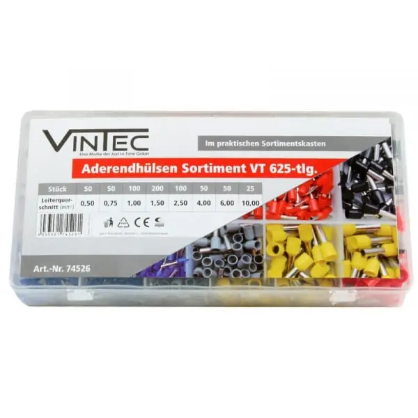 Set papuci cabluri Vintec 74526, 625 piese Lichidare de stoc