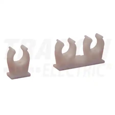 Clema pentru cabluri si tevi, cu diblu si surub, alb TKCP-16-18/2 2×(d=16-18mm), PP Tracon Livrare expres