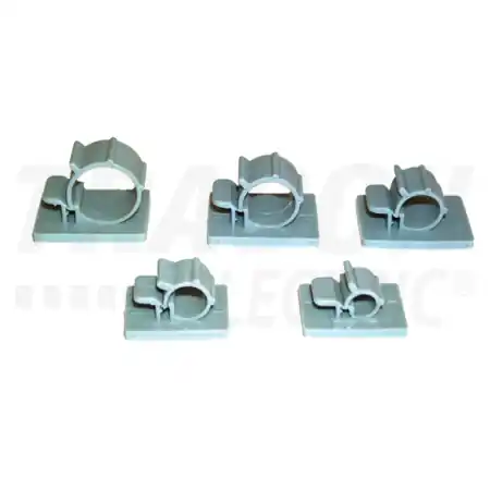 Promoție Clema autoadeziva pentru fixare cabluri si tevi, gri deschis TKCR-0708 d=7-8mm, PA6.6 Tracon
