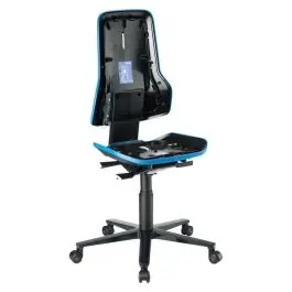 Ultima șansă bimos - Scaun de lucru ESD Neon 2, albastru, 450-620mm, cu roti, fara perna [9563E-9999-3277]