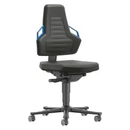 bimos - Scaun de lucru Nexxit 2, negru, maner albastru, 450-600mm, cu roti [9033-6801-3277] Livrare rapidă