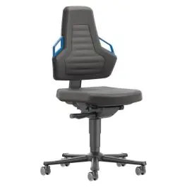 bimos - Scaun de lucru Nexxit 2, negru, maner albastru, SuperTec, 450-600mm [9033-SP01-3277] Reducere de preț