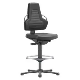 bimos - Scaun de lucru Nexxit 3, negru, manere gri, 570-820mm, suport picioare [9031-2000-3285] Ofertă exclusivă