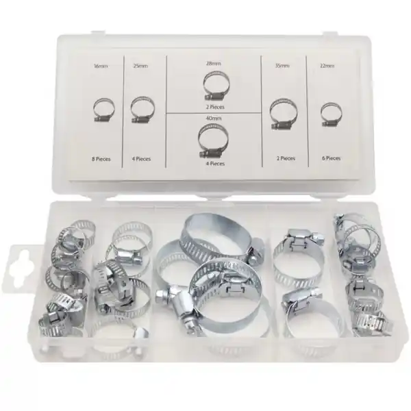 Ultima șansă Set coliere Toolland HAS04, Ø16-40 mm, 26 piese