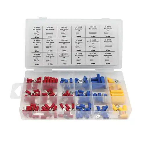 Reducere specială Set conectori si terminale pentru cabluri electrice Toolland TLNHAS05, 150 piese