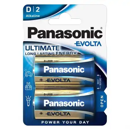 Reducere Baterii D R20, blister 2 Buc. Panasonic EVOLTA Panasonic