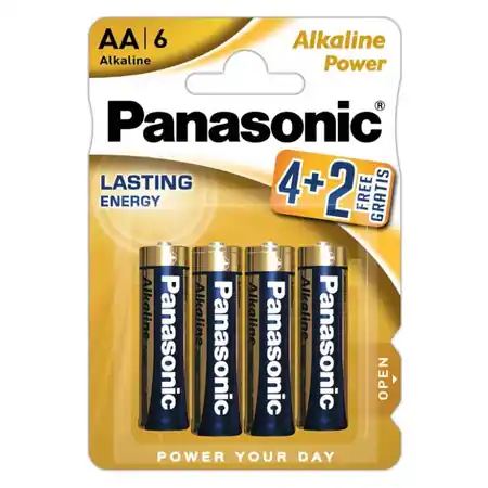 Baterii AA R6, blister 4 + 2 Buc. Panasonic Bronze Panasonic Plată sigură