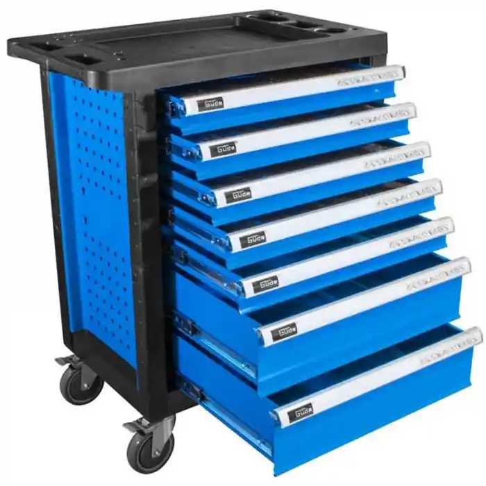 Carucior portabil cu scule GWP 07 Gude 40877, 7 sertare, 250 piese Preferatul clienților