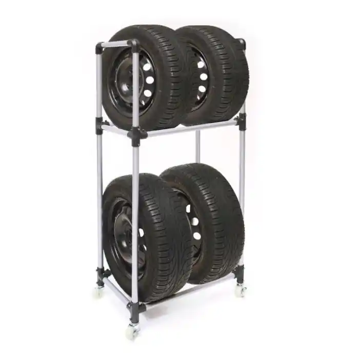 Preferatul clienților Raft mobil pentru depozitare anvelope Dema 20441, 4 anvelope