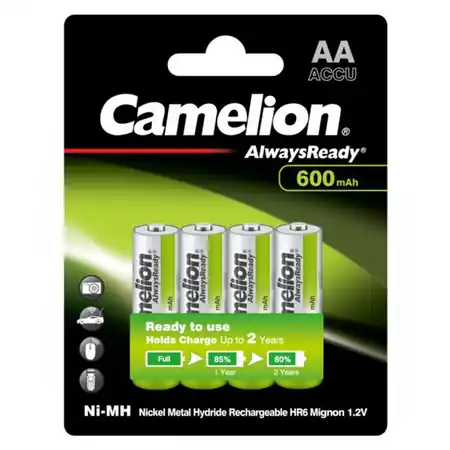 Camelion Acumulatori 600mAh Preincarcati 1.2V Ni-MH AA R6 B4 Solar Camelion Expediere rapidă