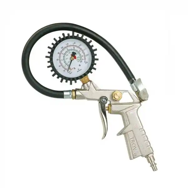 Pistol pentru umflarea anvelopelor cu manometru Troy 18604, 10 bari Lichidare de stoc