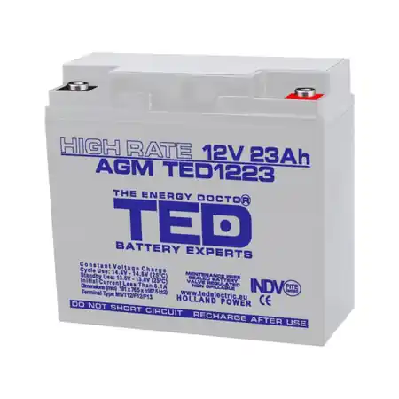 Preț mic Acumulator 12V 23Ah High Rate M5, AGM VRLA, TED Electric TED003362 TED Electric