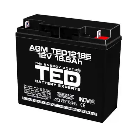 Cel mai vândut Acumulator 12V 18.5Ah F3, AGM VRLA, TED Electric TED002778 TED Electric