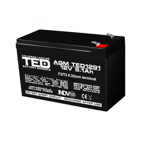 Ultima șansă Acumulator 12V 9.1Ah F2, AGM VRLA, TED Electric TED003263 TED Electric