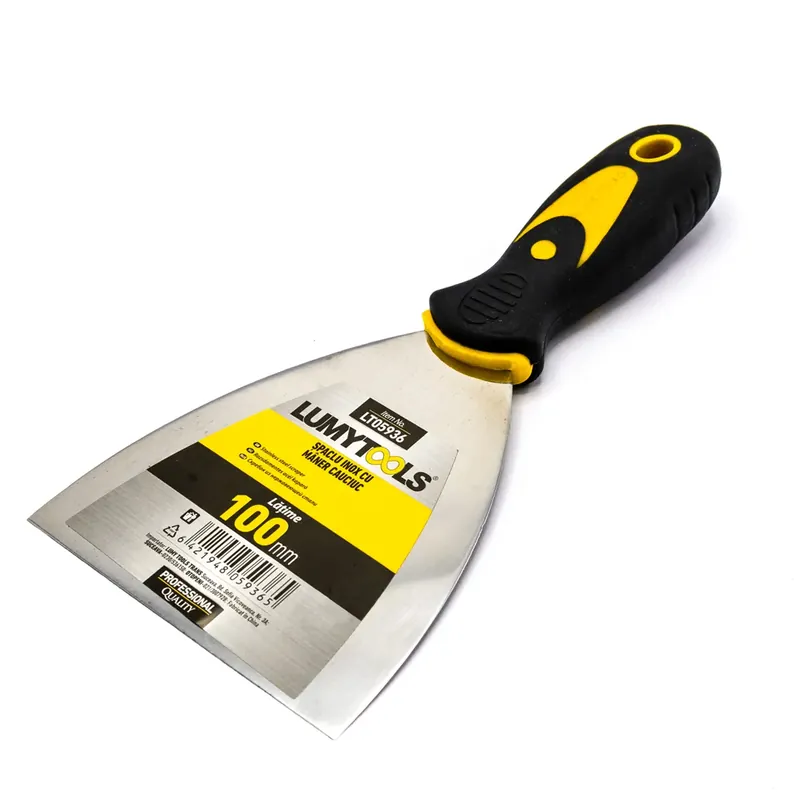 Spaclu inox cu maner cauciuc,100 mm Ofertă limitată