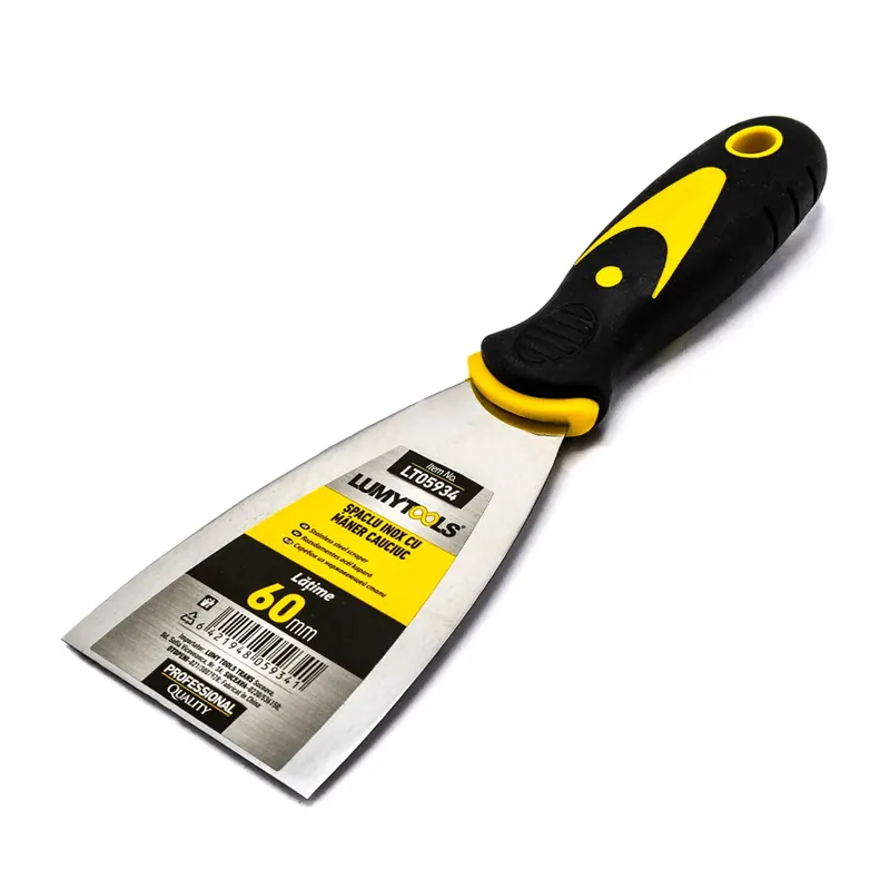 Spaclu inox cu maner cauciuc,60 mm Expediere rapidă