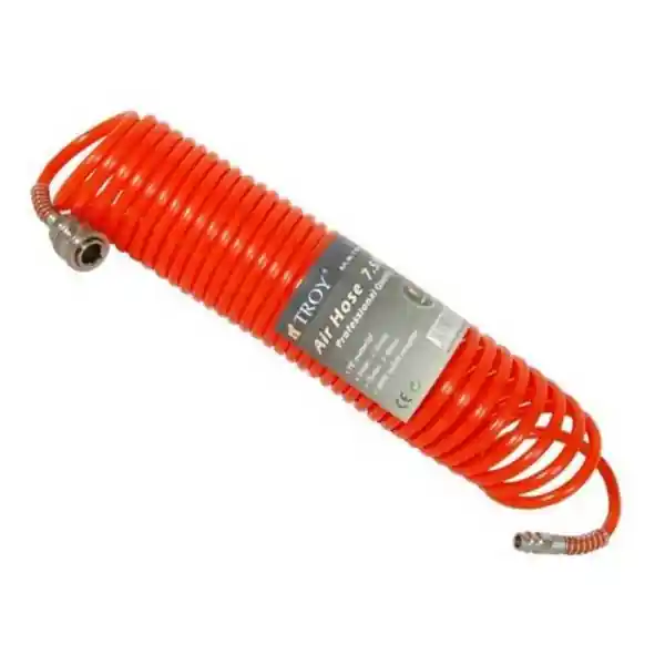 Furtun aer comprimat spiralat Troy 18607, 7.5 m, 5 mm Nu rata