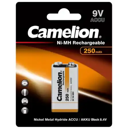 Camelion Acumulator 250mAh Preincarcat 9V Ni-MH 6LR61 6LF22 Camelion Retur gratuit