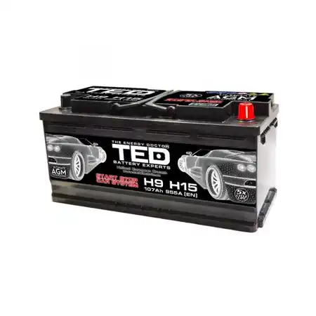 Ultima șansă Baterie Auto 12V cu Start Stop 107Ah, Pornire 955A Ted Electric TED003843 TED Electric