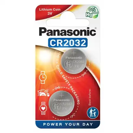 Reducere de preț Baterii litiu 3V CR2032 220mAh, 2 Buc. Panasonic Panasonic