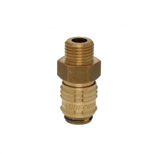 Mini cupla rapida cu filet exterior Ludecke ESM14A, 1/4", Ø6 mm Plată securizată