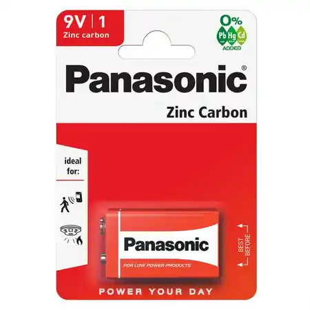 Baterie 9V 6LR61 6F22 B1, Panasonic Zinc Panasonic Cel mai bun preț