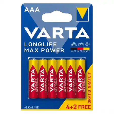 Reducere Baterii AAA R3, blister 6 Buc. Varta MAX Power Varta