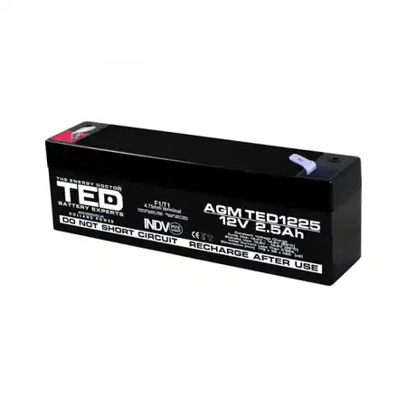 Acumulator 12V 2.5Ah F1, AGM VRLA, TED Electric TED003096 TED Electric Comandă acum