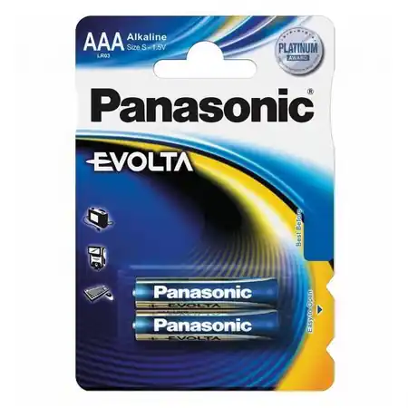 Baterii AAA R3, blister 2 Buc. Panasonic Evolta Panasonic Livrare gratuită
