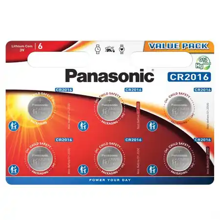Baterii litiu 3V CR2016 90mAh, 6 Buc. Panasonic Panasonic Vezi acum