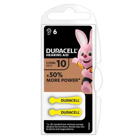 Baterii aparat auditiv Zinc-Aer 10 PR71, 6 Buc. Duracell Duracell Ieftin
