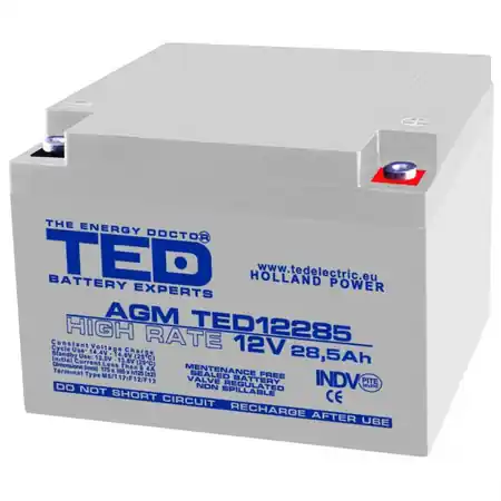 Acumulator 12V 28.5Ah High Rate M5, AGM VRLA, TED Electric TED003447 TED Electric Cel mai bun preț