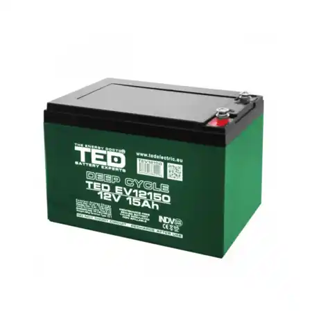 Acumulator 12V 15Ah cu GEL DEEP CYCLE M5, TED Electric TED003775 TED Electric Cumpără online