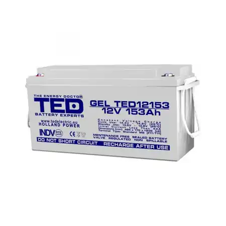 Acumulator 12V 153Ah GEL DEEP CYCLE M8, TED Electric TED003515 TED Electric Premium