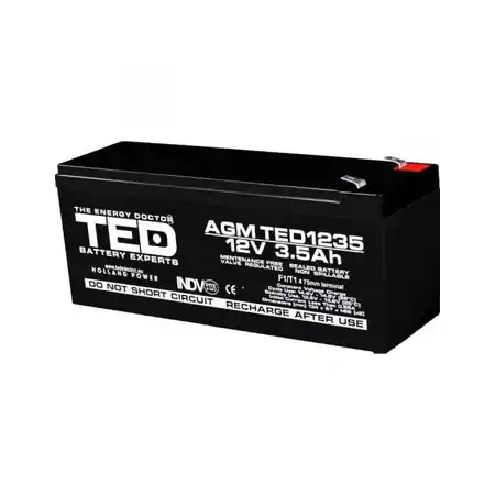 Acumulator 12V 3.5Ah F1, AGM VRLA, TED Electric TED003133 TED Electric Cumpără acum