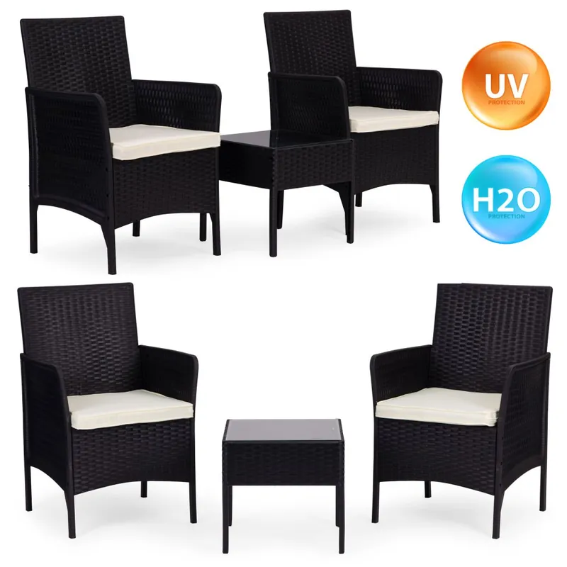 Set mobilier de grădină 2 scaune și masă MultiGarden Black Preț mic