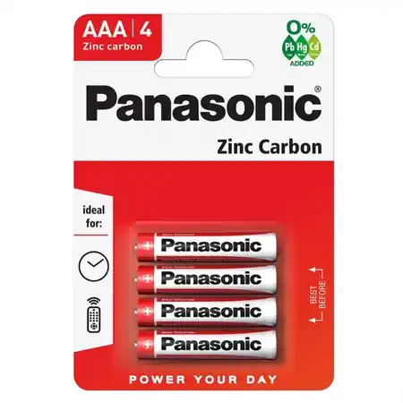 Baterii AAA R3, blister 4 Buc. Panasonic Zinc Panasonic Doar azi