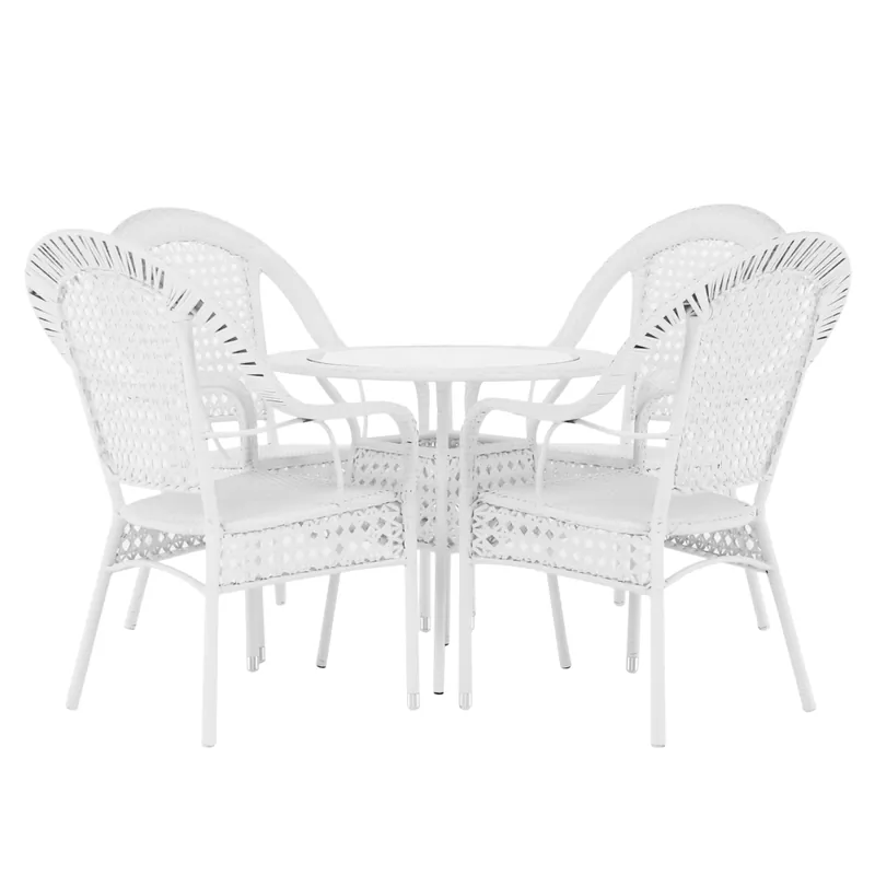 Set de grădină 1+4, alb, KOVEN Ofertă limitată