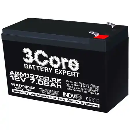 Acumulator 12V 7.02Ah F1, AGM VRLA, 3Core 3Core Ofertă specială