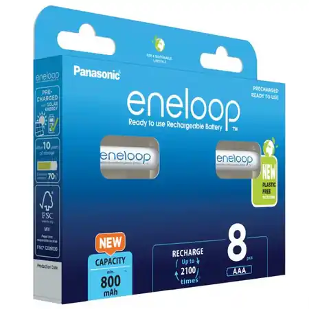 Vezi acum Eneloop Acumulatori Ni-Mh 1.2V AAA R3 800mAh BK-4MCDE/8BE B8 Eneloop
