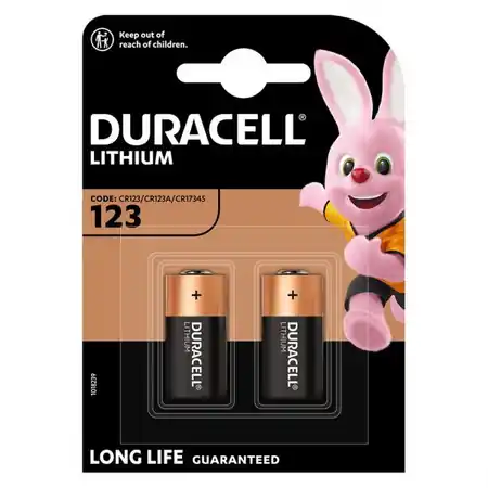 Premium Baterie litiu 3V CR123A 1400mAh, Duracell Duracell