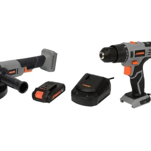 Set Sthor 20V Autofiletantă 26Nm, Polizor Unghiular 125mm, Încărcător și Acumulator 2Ah - 78097 Popular