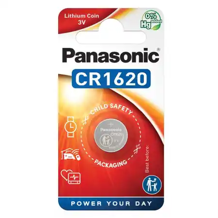Baterie litiu 3V CR1620 75mAh, Panasonic Panasonic Chilipir