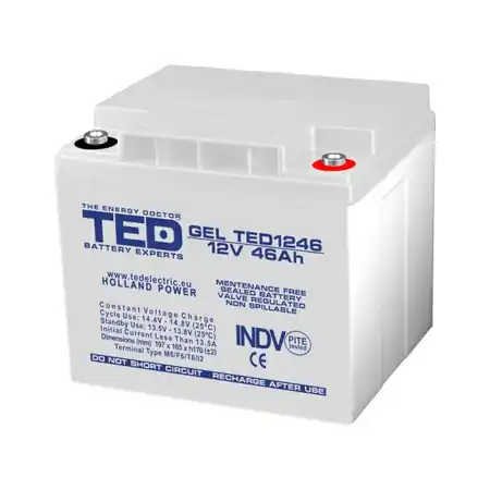 Cel mai bun preț Acumulator 12V 46Ah GEL DEEP CYCLE M6, TED Electric TED003454 TED Electric