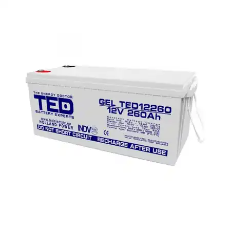 Acumulator 12V 260Ah GEL DEEP CYCLE M8, TED Electric TED003539 TED Electric Reduceri