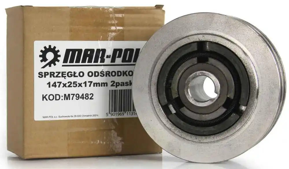 Promoție Ambreiaj centrifugal pentru motor, diametru 147 mm, arbore 25 mm, 2 scripeți, MAR-POL