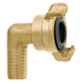 Cel mai vândut Cupla de furtun GEKA plus 2000, cotita 90°, 3/4", 19" mm, NW 15 mm, max. 40 bar, din alama, GEKA