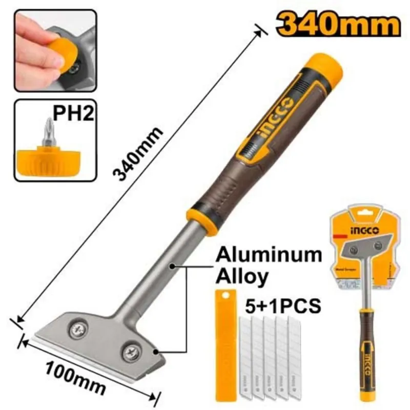 Răzuitor ALU 340mm INGCO INDUSTRIAL +6x lamă Popular