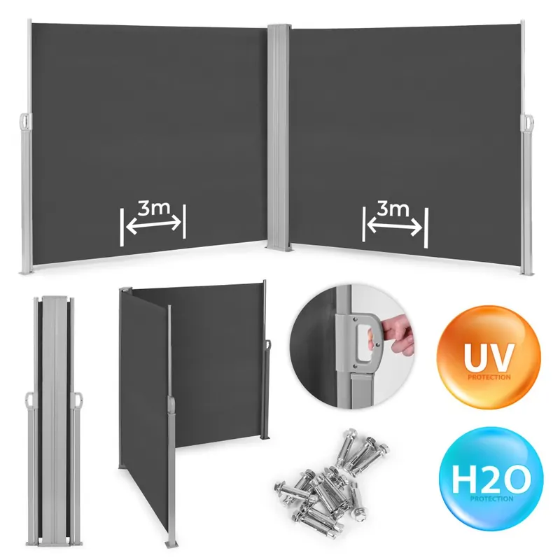Ofertă exclusivă Copertină laterală dublă 300x300x180 cm Parasolar Privacy Antracit MultiGarden