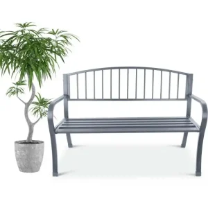 Preț mic Bancă de grădină cu spătar, metal, grafit